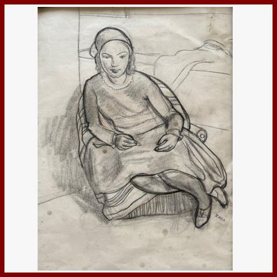 KARS George 1882-1945 : Jeune femme assise.