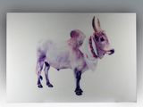 a picture of a painting of a cow on the wall