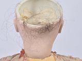 a doll that has a hair on it ' s head
