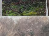tableau représentant un champ avec des arbres et le ciel en arrière-plan