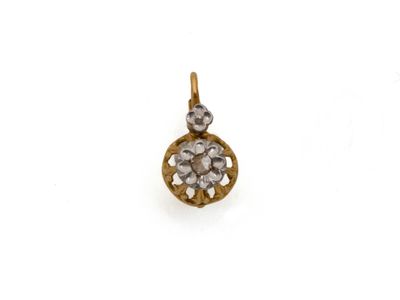 Boucle d'oreilles dormeuses en or 750 et platine 850 millièm…