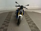 a motorcycle that is parked in a garage