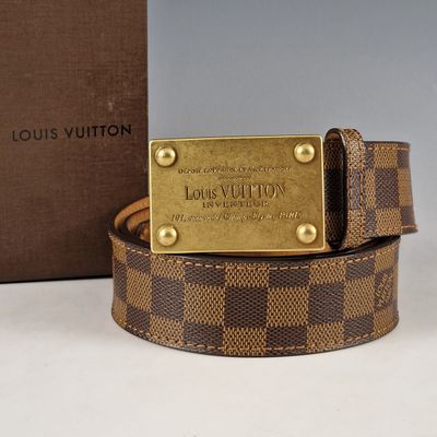 Ceinture Louis Vuitton Damier avec boucle dorée