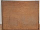 an image of a wooden box sitting on top of a hard wood floor