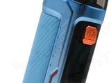 an image of a blue vape with a black top and a black bottom