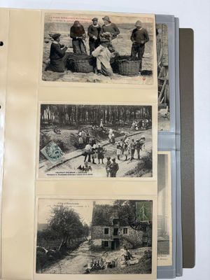 pictures of people and animals on the pages of a book