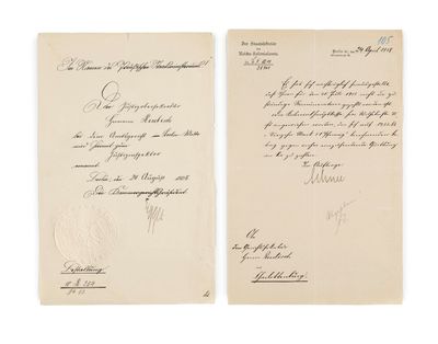 two old papers with handwriting on them sitting next to each other