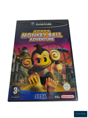 Le jeu vidéo « Super Monkey Ball Adventures » se déroule sur une surface blanche