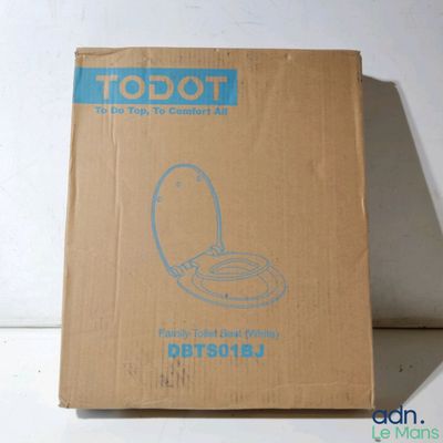 a cardboard box with a picture of a toilet on it