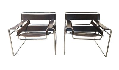 Marcel BREUER (1902-1981), Paire de fauteuils modèle "Wassil… - Photo 1