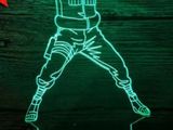 un gros plan d'une lampe sur laquelle figure une personne