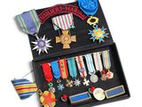 a black case with medals and medals in it