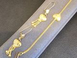 une paire de boucles d'oreilles accrochées à une cravate