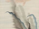 a painting of a fish that is flying in the air