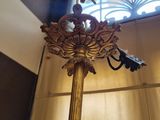 a light that is hanging from the ceiling in the room