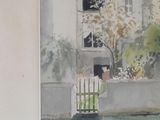 a picture of a painting of a house on the wall