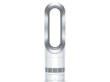 un ventilateur colonne blanc posé sur une table blanche