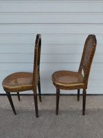 Paire de chaises en bois doré, assise et dossier cannés doré… (photo 6)