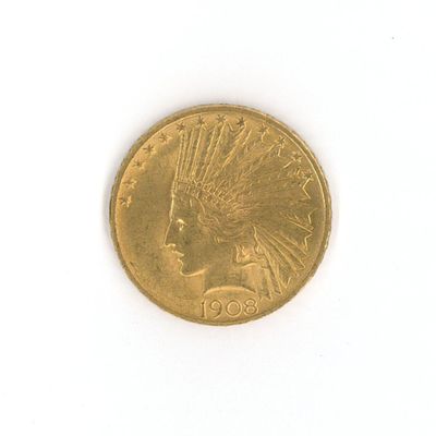 une image d'une pièce d'or sur une surface blanche