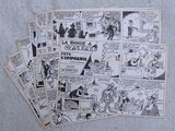 several old comic books are stacked on top of each other