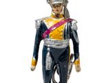 figurine of a toy soldier with a sword and uniform