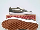 vans old skooler slip on sneakers in grey and white