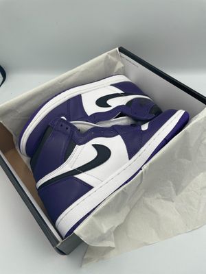nike air jordan 1 mid court purple / white / black