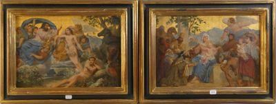 deux tableaux représentant Jésus et d'autres personnages religieux accrochés au mur