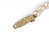 a pearl bead with a gold clasp on a white background