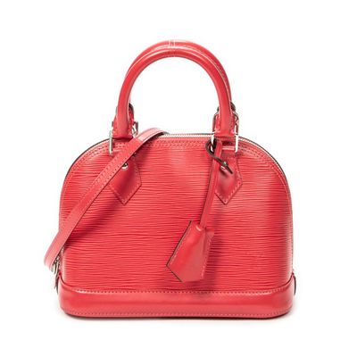 louis vuitton red epi leather mini alma bag
