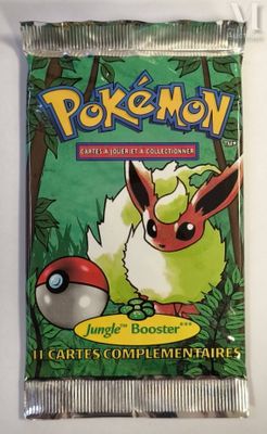 a close up of a bag of pokemon trading cards on a table