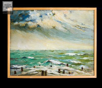 A. ANSSENS (XXe), "Bord de mer" huile sur toile signée en ba…
