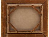 a close up of a picture frame on a white background