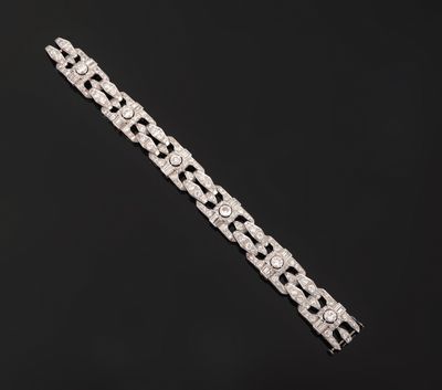 an art deco diamond bracelet, by cartier