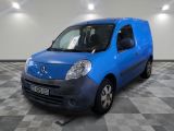 a picture of a blue van parked in a garage