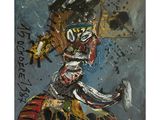 an image of a painting of a man holding a baseball bat