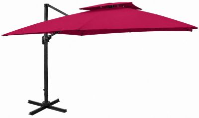 an image of a red umbrella on a black stand