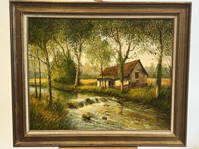Raymond QUENCE (né en 1932) Ecole du XXème Paysage à la casc…