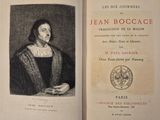 an open book with a picture of a man in a black dress