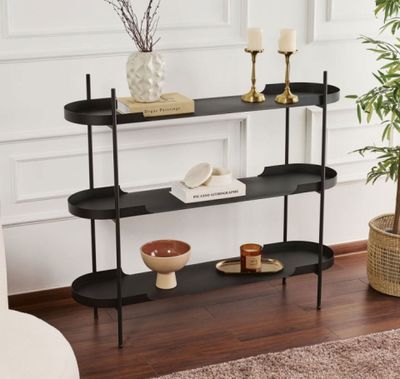 Etagère ovale 3 niveaux SEMA, en métal noir, dimensions: 120…