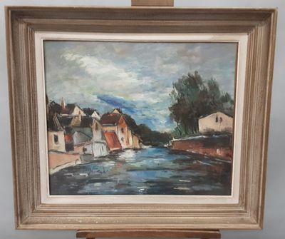 "Bords de rivière". Pastel gras.