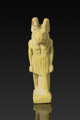 Amulette D'Anubis EN FAÏEnce ÉGyptienne