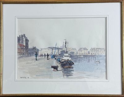 une image d'une peinture de bateaux dans l'eau