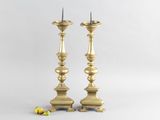 paire de chandeliers anciens en laiton