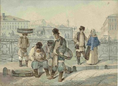 KARL IVANOVICH KOLLMAN (1788-1846) Musiciens de rue