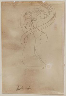 an image of a drawing of a woman in a dress