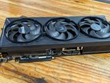 a close up of a video card on a wooden table