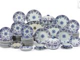 a picture of a group of blue and white plates and bowls