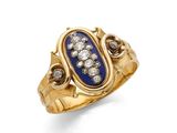 une bague en diamant et lapis-lazuli, signée Van Cleef