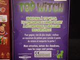 a box of top witch and a box of candy